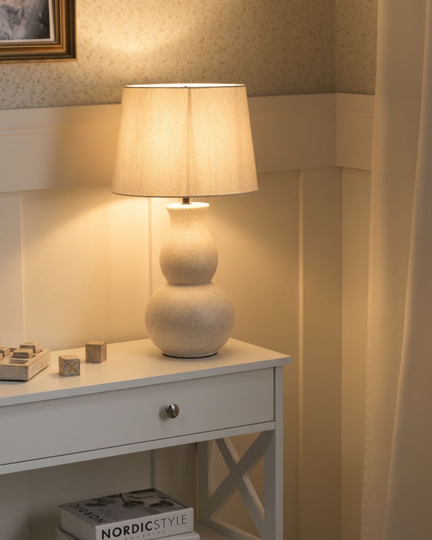 Table Lamp CHARGES Ceramic Light Beige