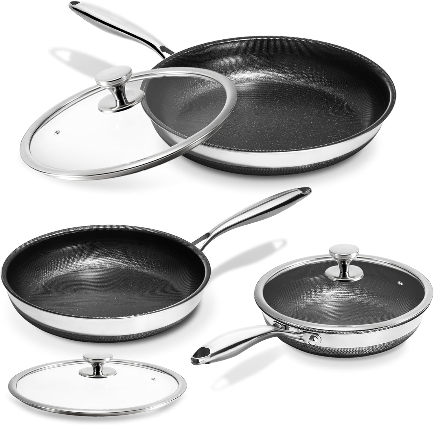 KOKHUB Nonstick Frying Pans with Lids, 8