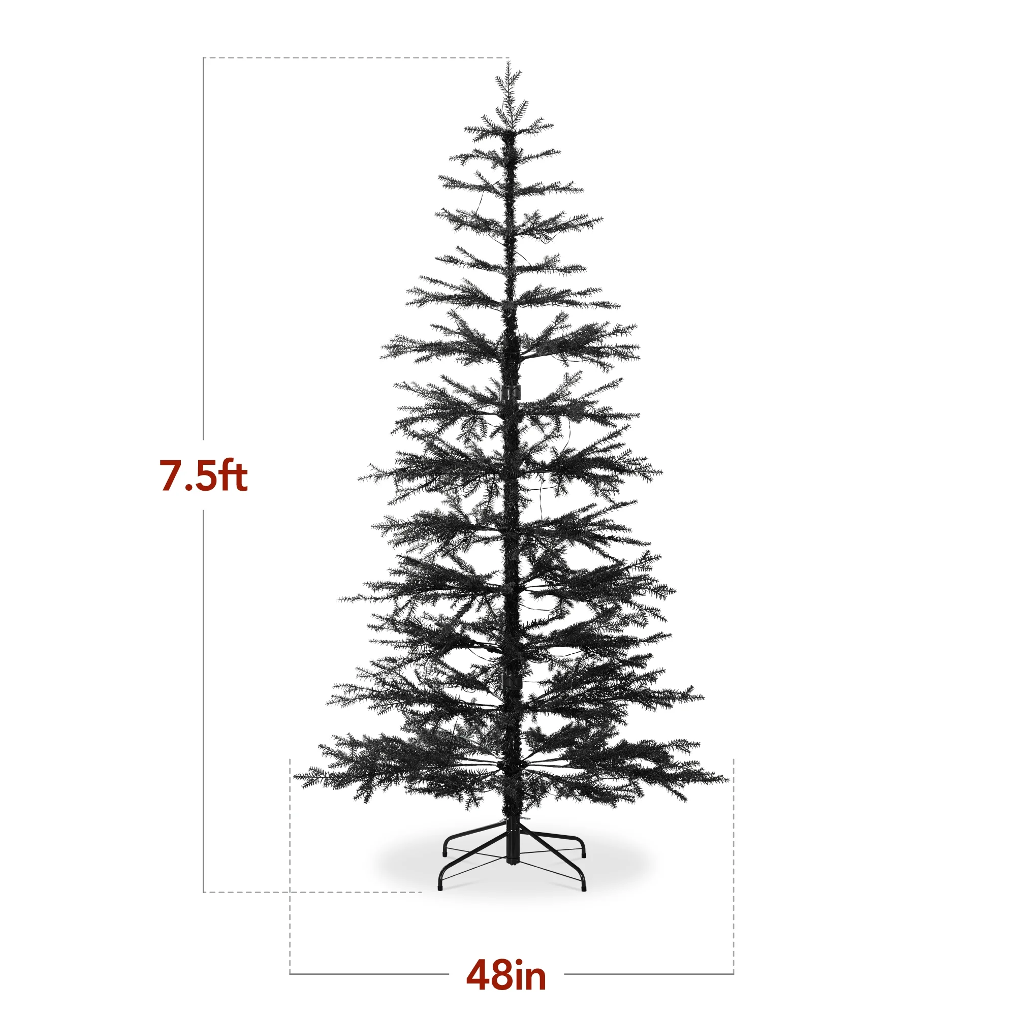 Best Choice Products 4.5ft Pre-Lit Sparse Christmas Tree w/ 100 2-in-1 LED Lights, Cordless Connection, Metal Stand - Image 34