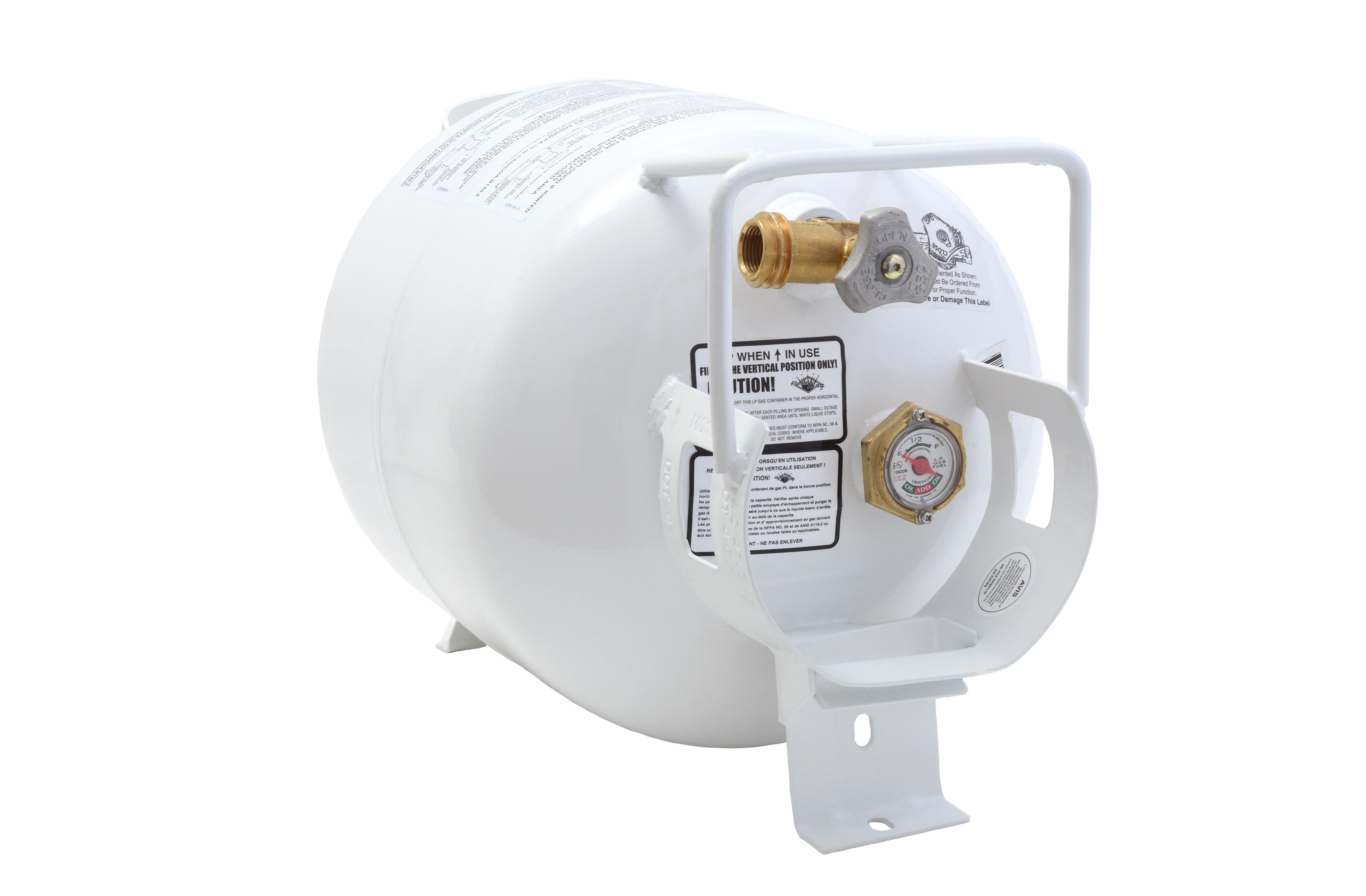 Flame King 20LB Empty Steel Horizontal Propane Tank Cylinder with OPD & Built-in Gauge - Image 2
