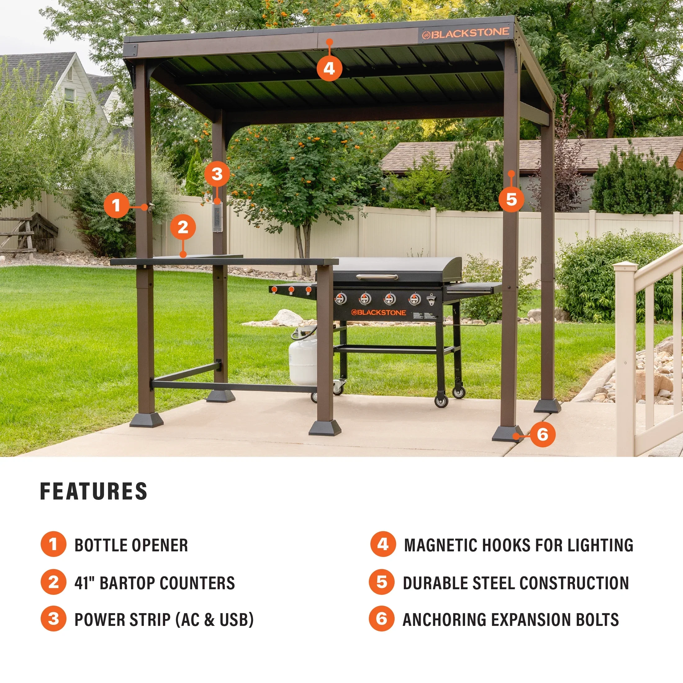 Blackstone Outdoor Griddle/Grill Pavilion, 5' x 8' - 6001 - Image 2 Blackstone Outdoor Griddle/Grill Pavilion, 5' x 8' - 6001 - Image 2