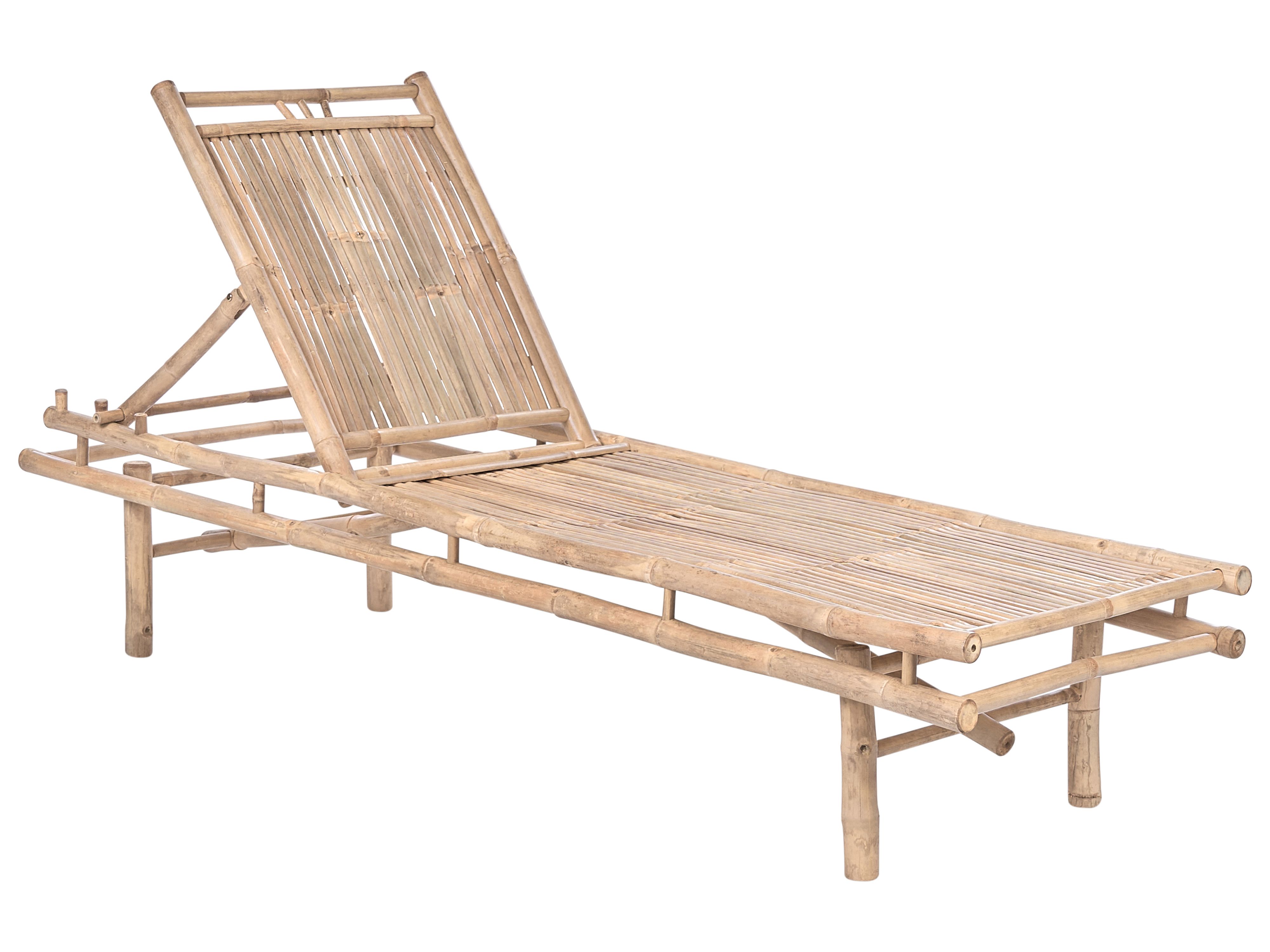 Sun Lounger SULMONA Bamboo Light Brown