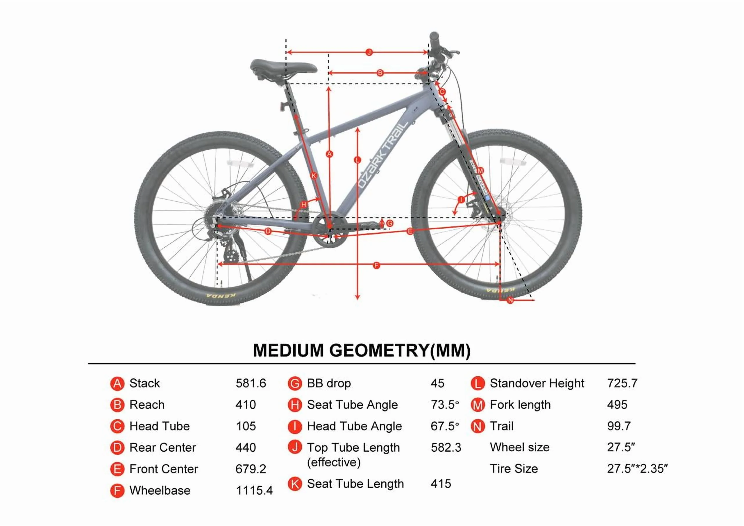 27.5" Ozark Trail M.2 Ridge Mountain Bike, Medium Frame, Fits Riders 5'3" - 5'8", Blue, Adult, Unisex - Image 7