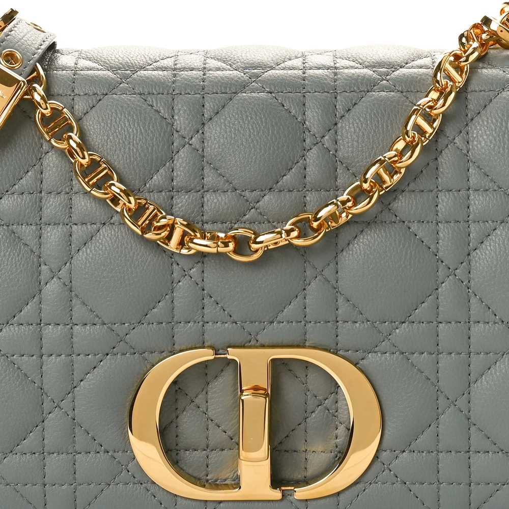 Superfake Dior Caro Bag in Classic Grey with Cannage Details1:1High-quality replica