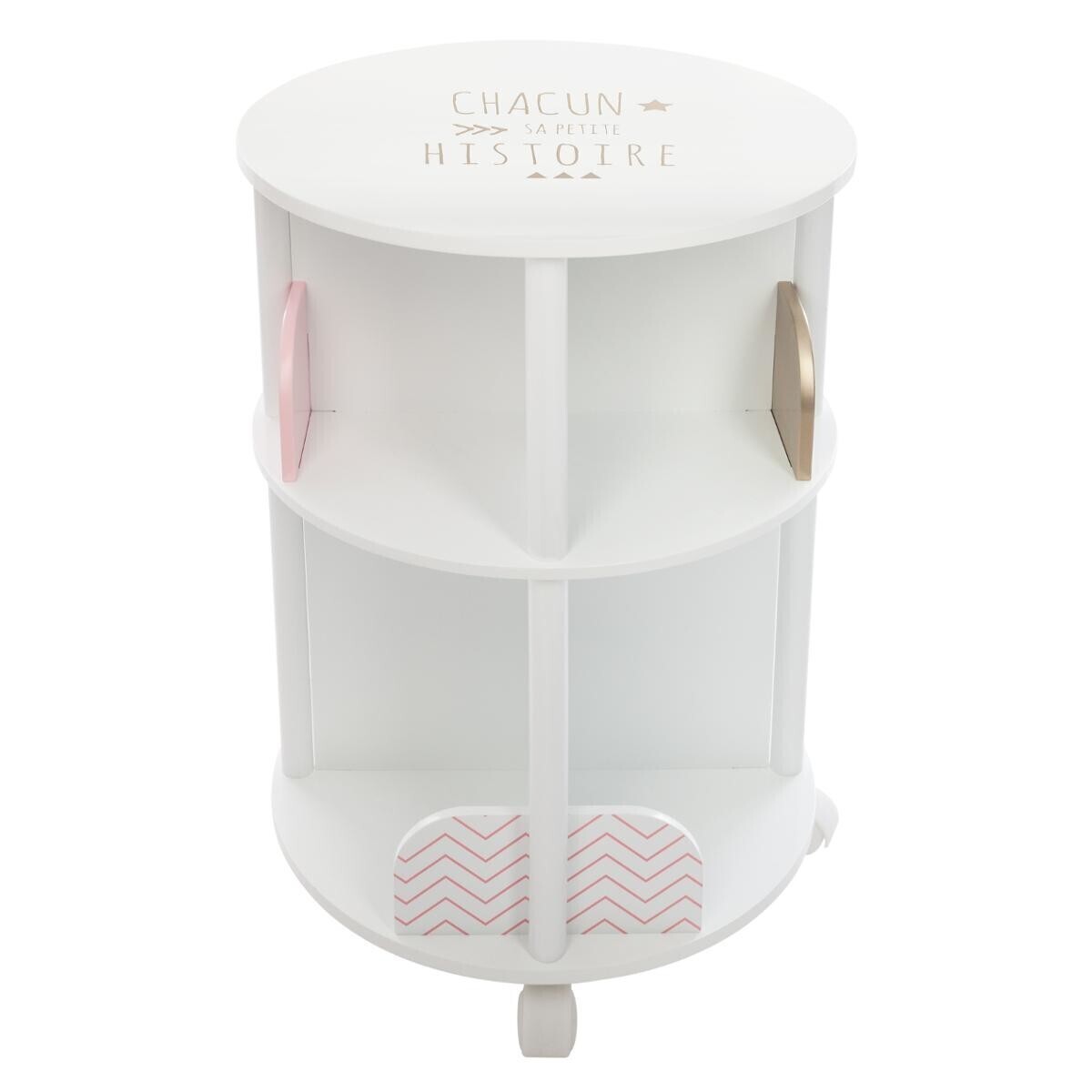 Round kids bookcase Pink, H.59 cm