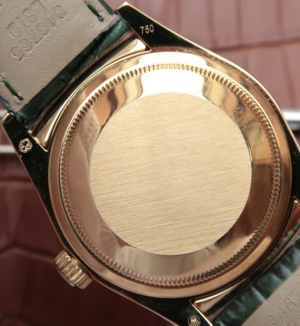Replica Rolex Day-Date 118138 YG Green Dial Green Leather Strap A2836 - Top club