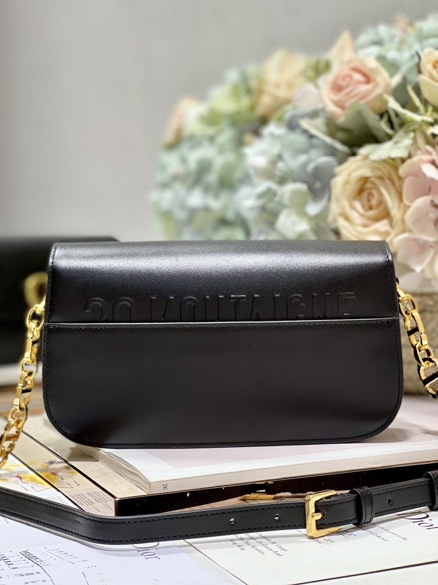 Christian Dior 30 Montaigne Avenue Bag Black For Women 9 in/ 22.5cm M9260UMOA_M9001:1High-quality replica