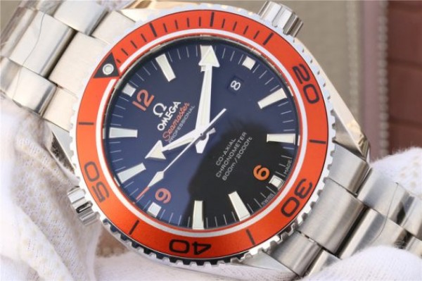 Replica Omega Planet Ocean Professional Orange Bezel 45mm OMF SS Bracelet A8500 - Top club