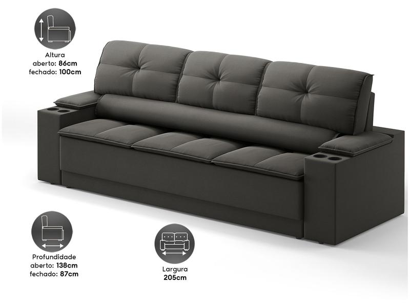 Sofá 3 Lugares Retrátil Reclinável Velosuede Up Next Sofás