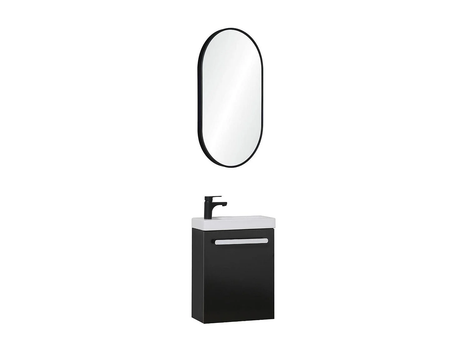 Ensemble lave-mains suspendu NEVADA avec miroir ovale