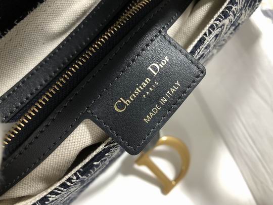 Saddle Bag Blue Toile de Jouy Reverse Jacquard – DB0801:1High-quality replica