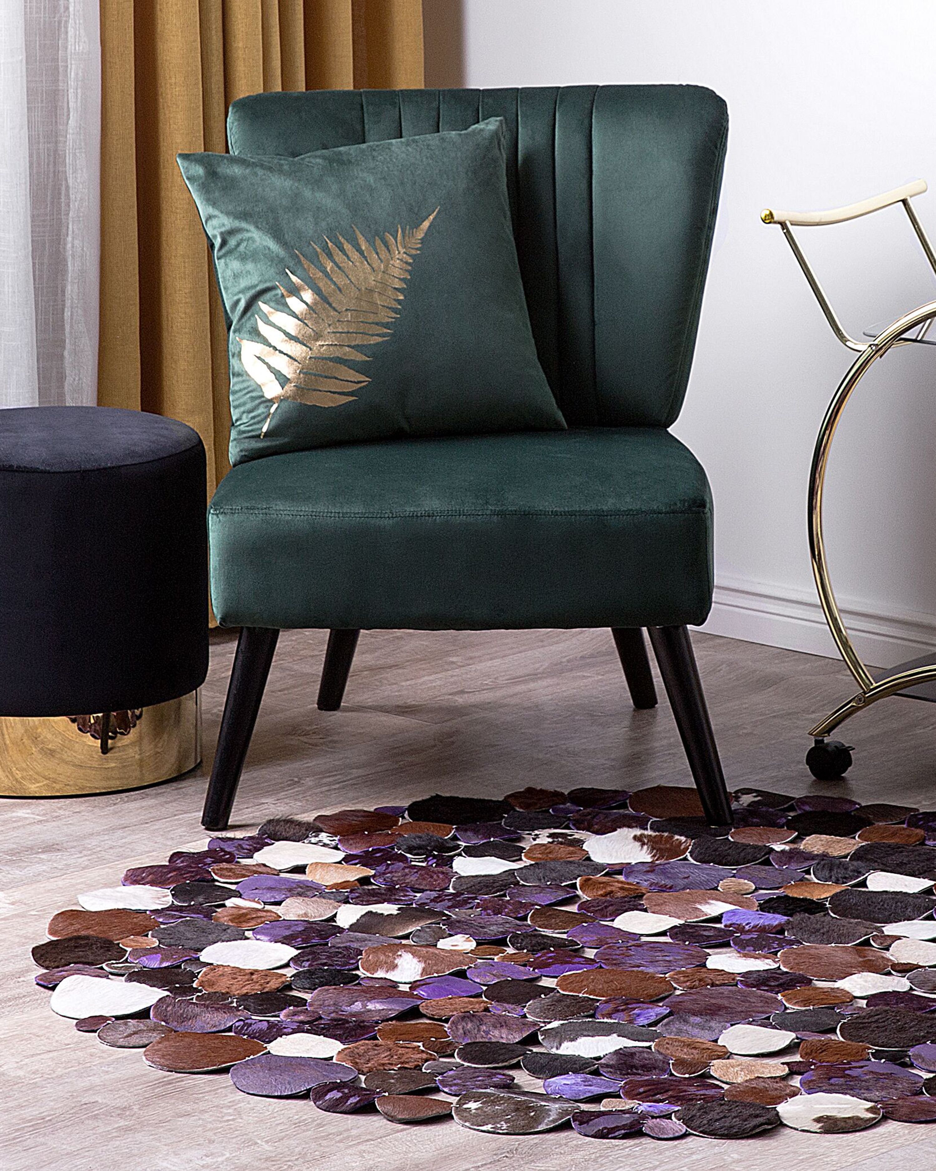 Rug SORGUN Violet ø 140 cm Leather