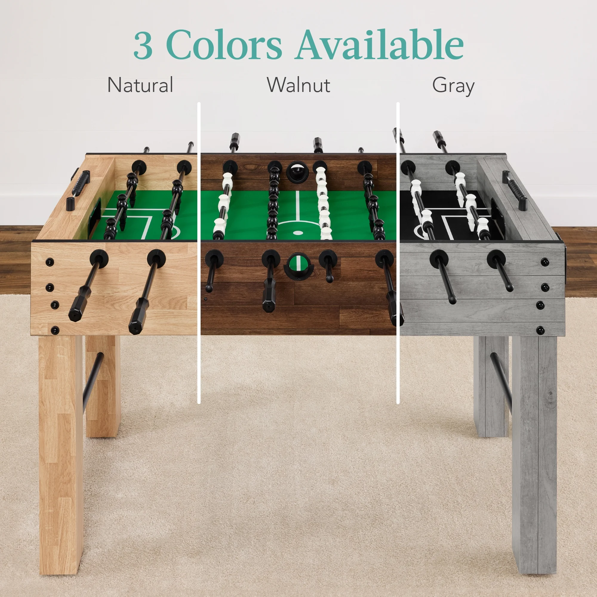 Best Choice Products Large 54in Full-Size Foosball Table for Home, Game Room w/ 2 Balls, 2 Cup Holders - Natural - Image 26
