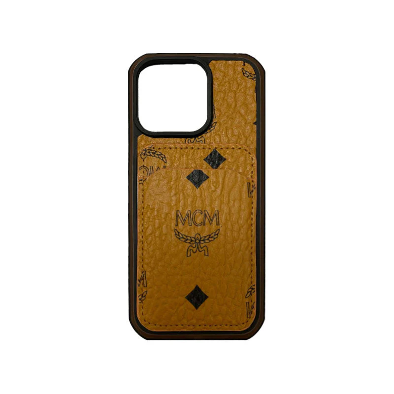 MCM iPhone Case With Card Holder  Yellow-MCK240603 - Wholesale & Influencer