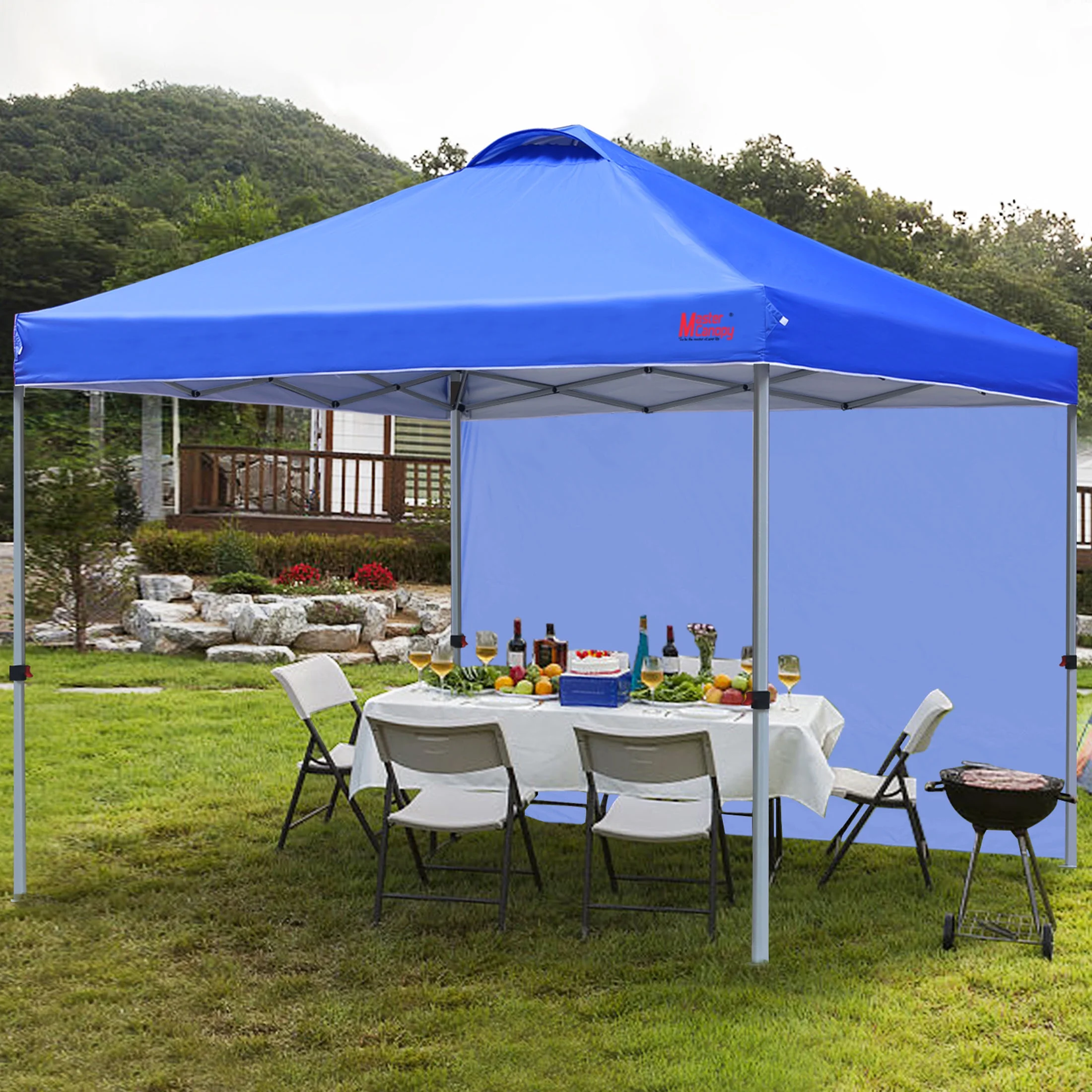 MASTERCANOPY 10' x 10' Easy Pop-up Canopy Tent Outdoor Shade Shelter with 1 Sidewall, White - Image 19