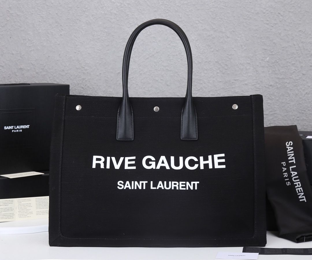 Replica Ysl Rive Gauche Tote Bag In Linen And Leather1:1High-quality replica