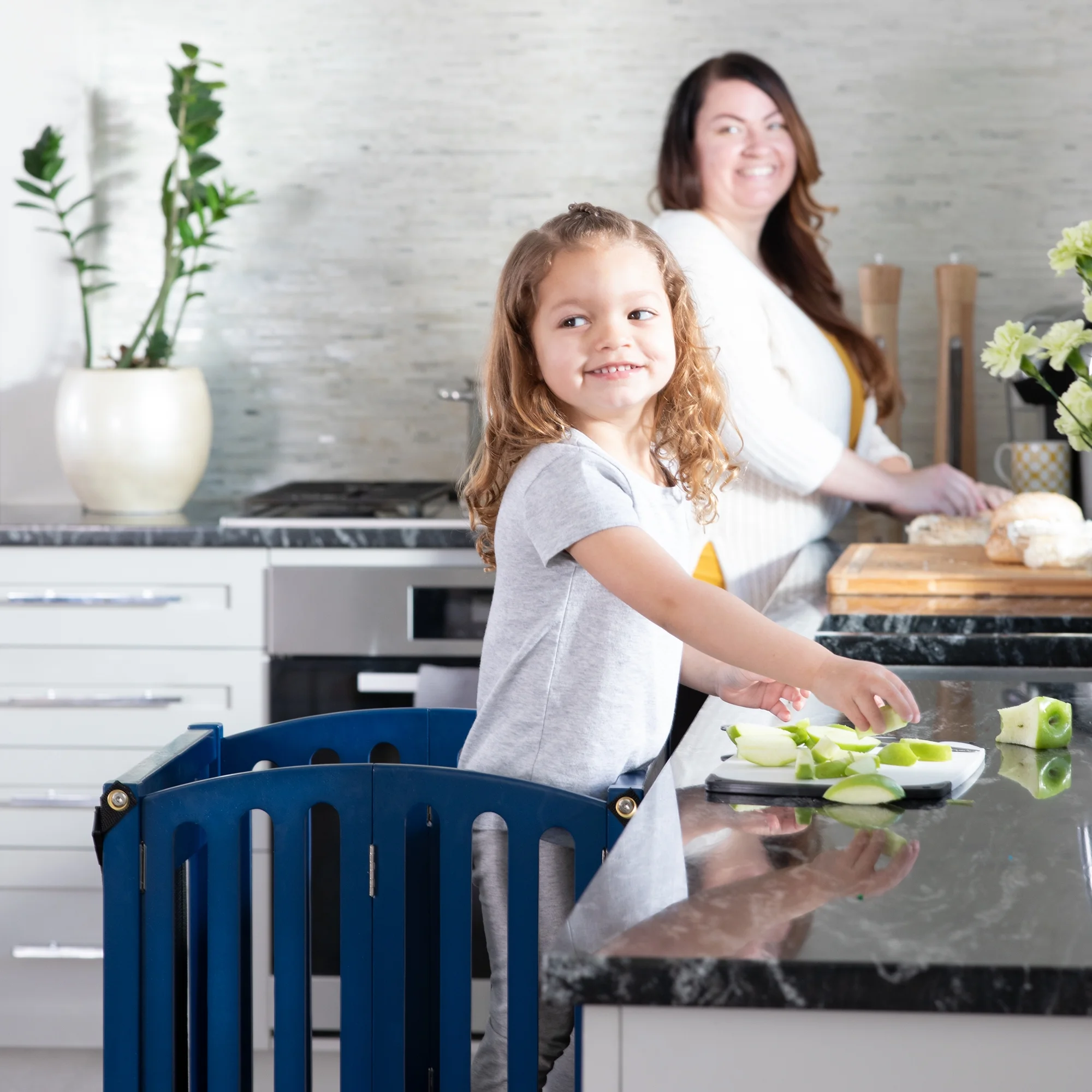 Guidecraft Contemporary Kitchen Helper Step Stool - White: Adjustable, Folding Montessori Toddler Tower - Safety Learning Furniture - Image 31