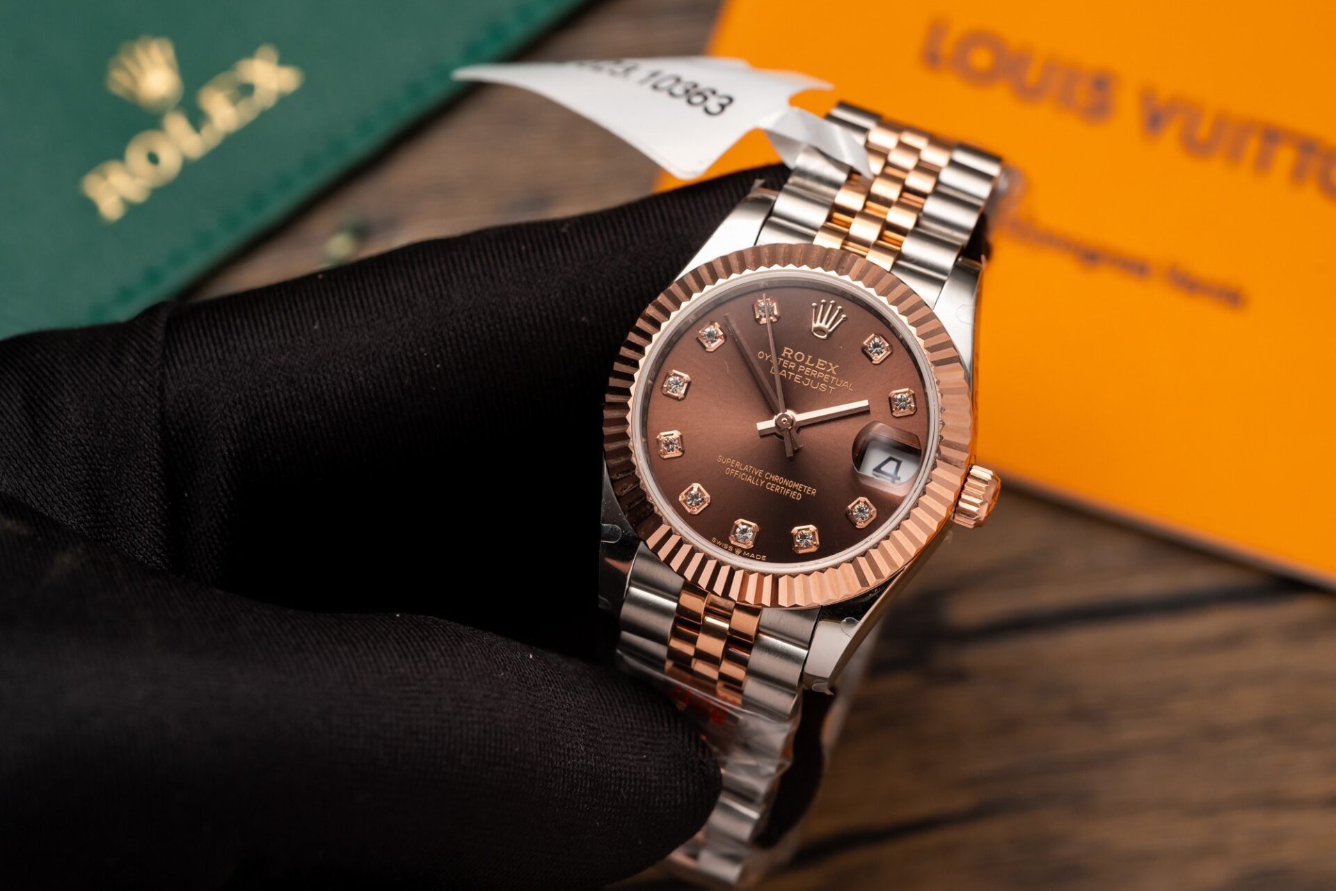 Rolex Best Replica Watch DateJust Gold Wrapped Chocolate Dial 31mm - Elite Watch Atelier