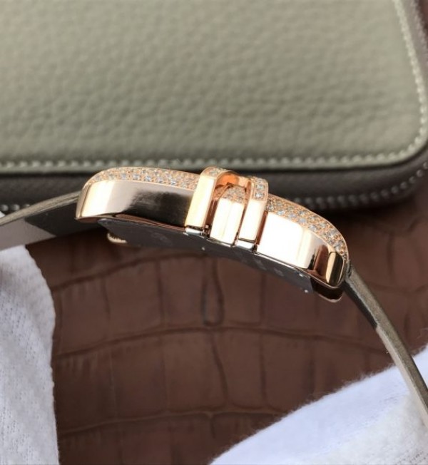 Replica Cartier High Jewelry Watches RG WJ306014 White Dial Brown Fabric Strap - Top club
