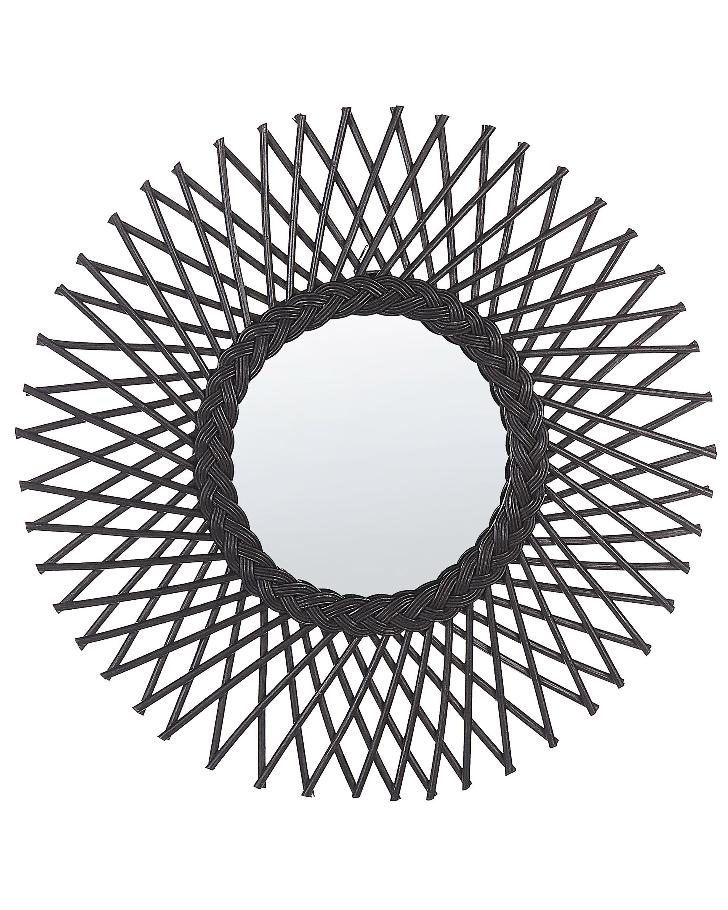 Wall Mirror TAGOLU 60 cm 60 cm Rattan Black