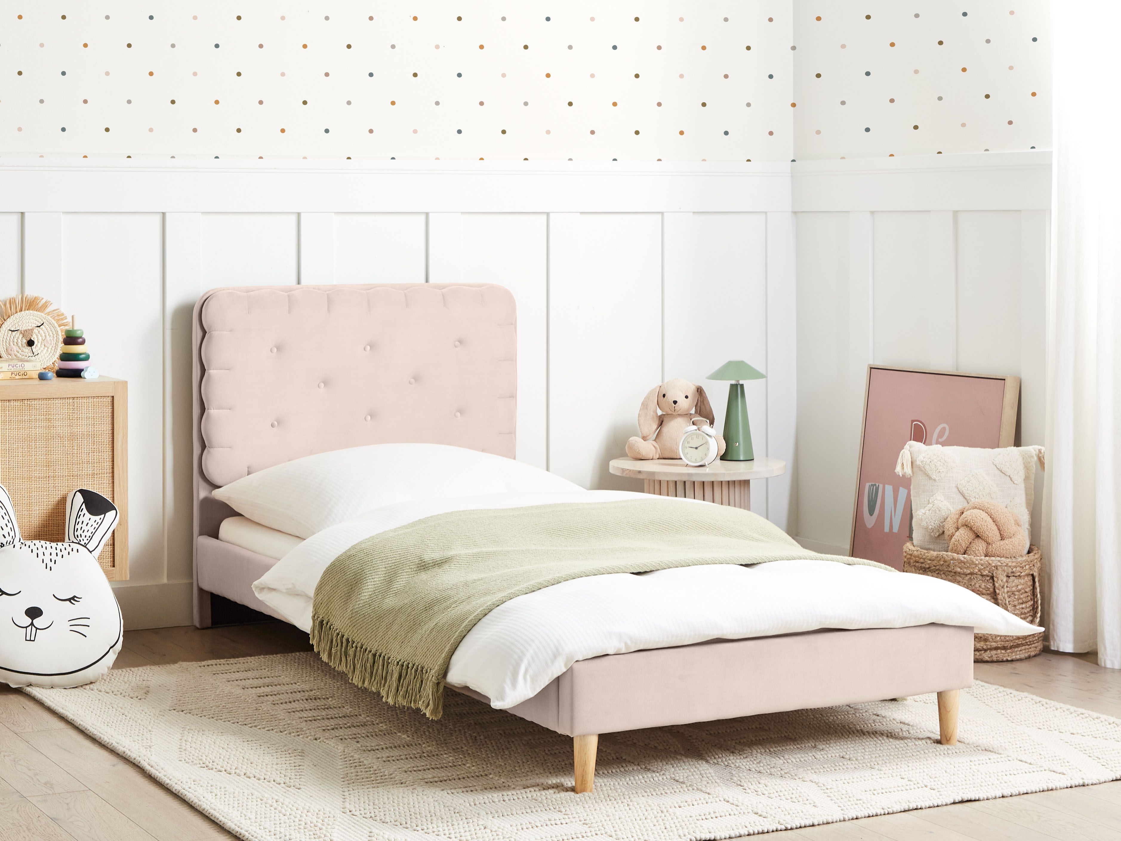 Bed Velvet CORSAINT 90 x 200 cm (EU Single) Beige