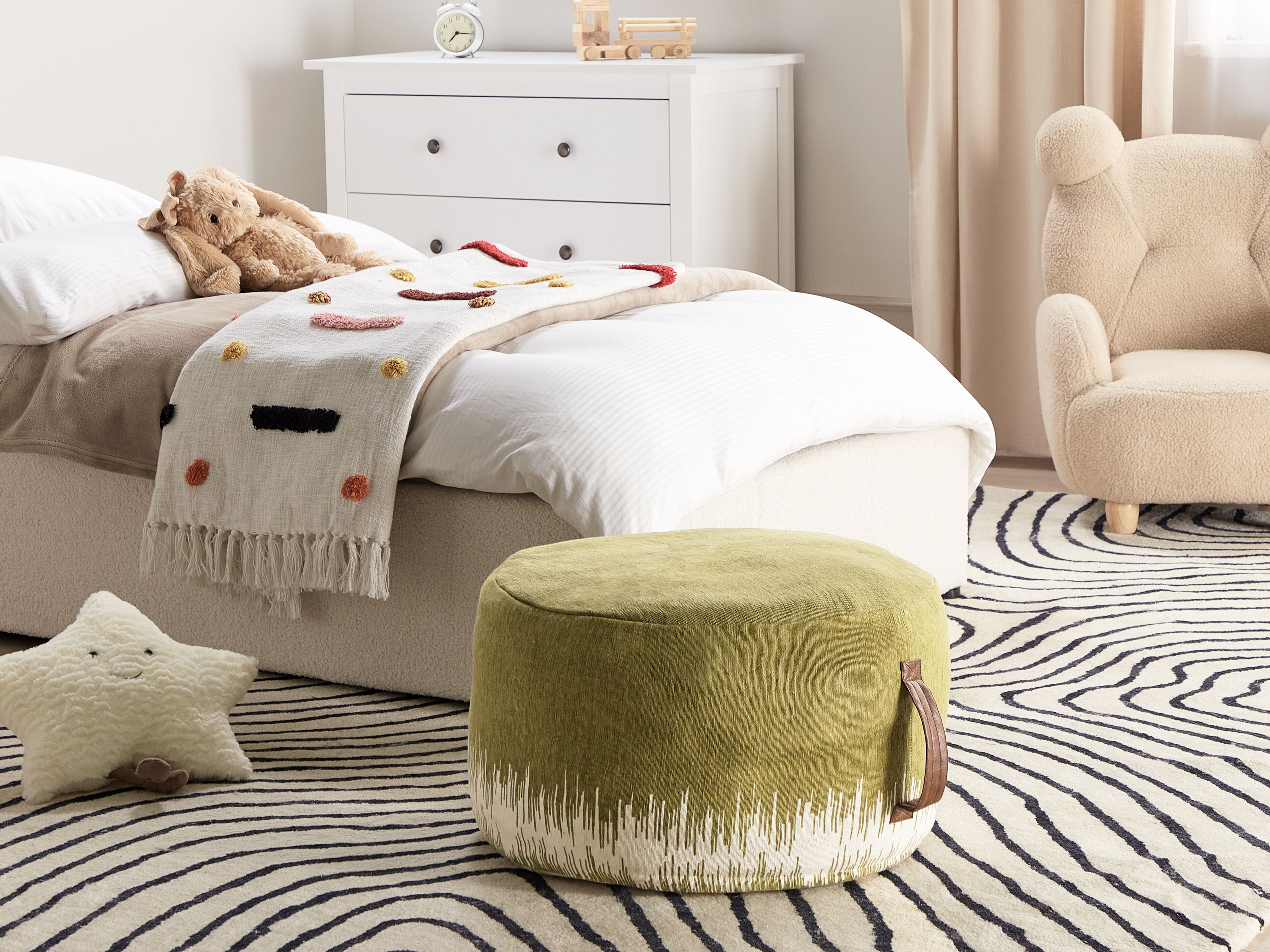 Pouffe KAWAI Cotton Olive Green