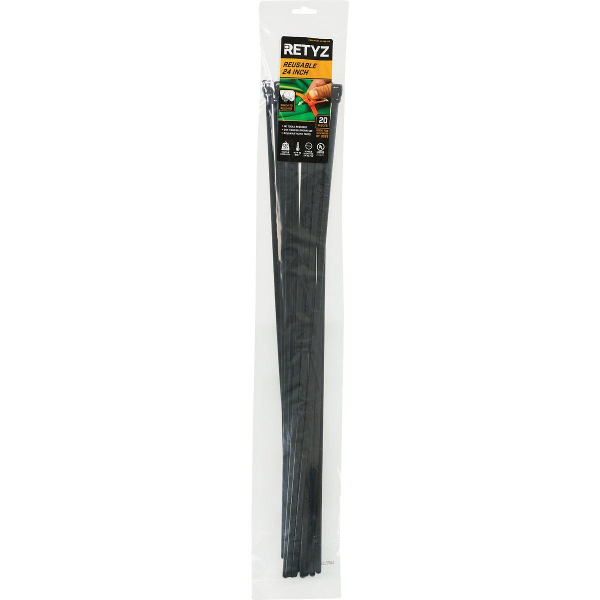 RETYZ WorkTie 24 In. Black Releasable Tie (20-Pack)