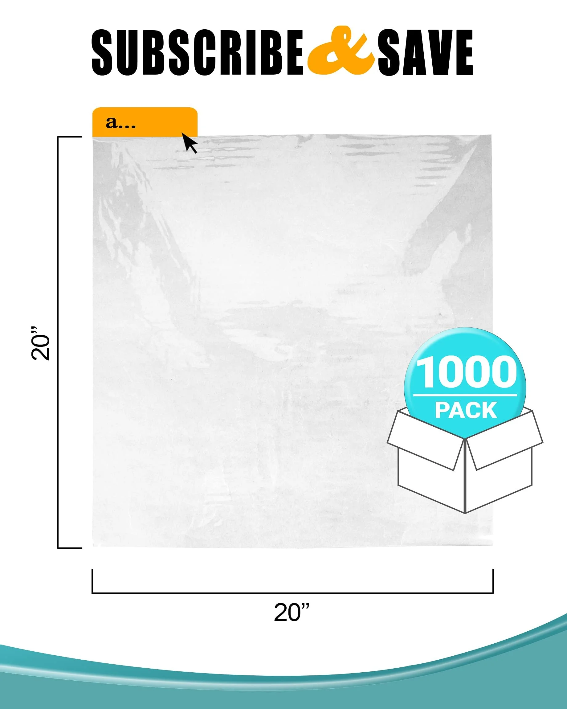 Pack of 1000 Bi-axially Oriented Poly Sheets 20 x 20. Plastic Deli and Bakery Wrap 20x20. USDA approved Ultra Thin Design 1 mil. Food Wraping Sheets for Foodservice Applications.