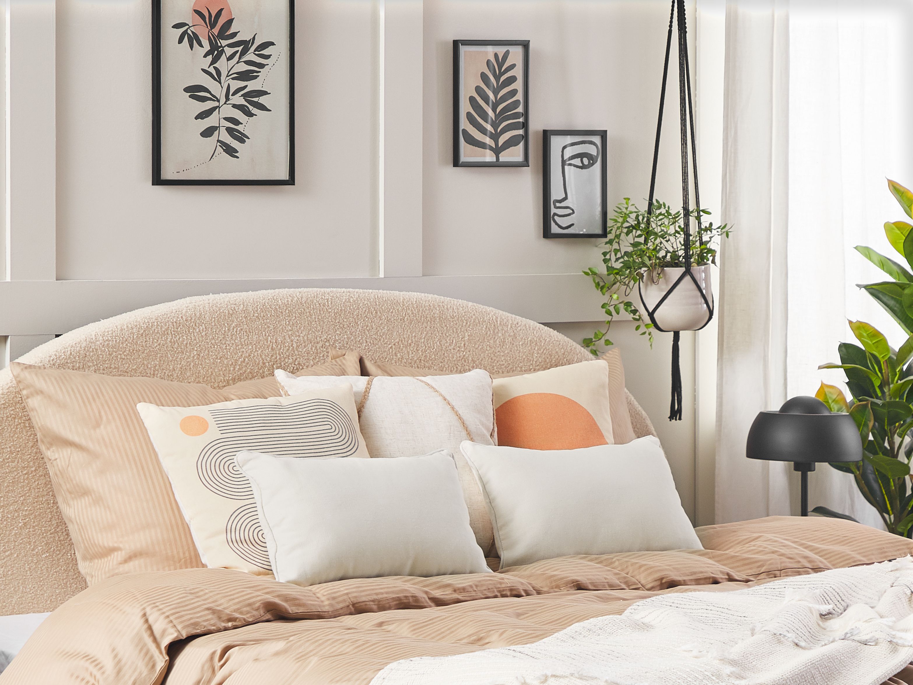 Set of 2 Decorative Cushions HELIOTROPE 30 x 50 cm White Solid