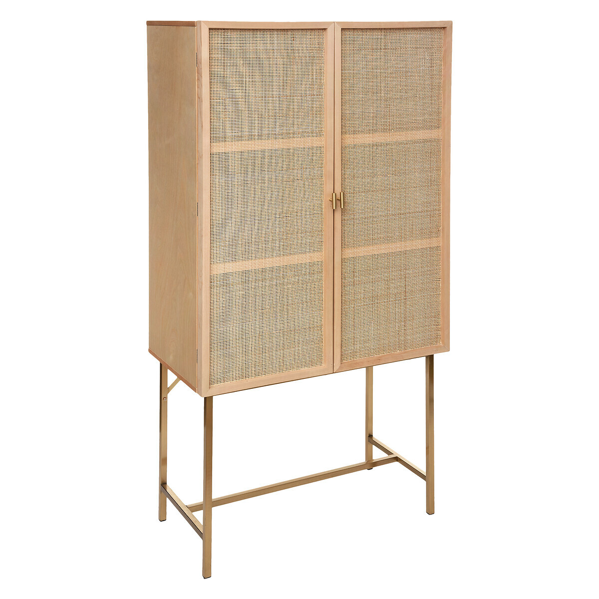 2-door High Buffet "Rayo" Rattan cane, 80x165 cm