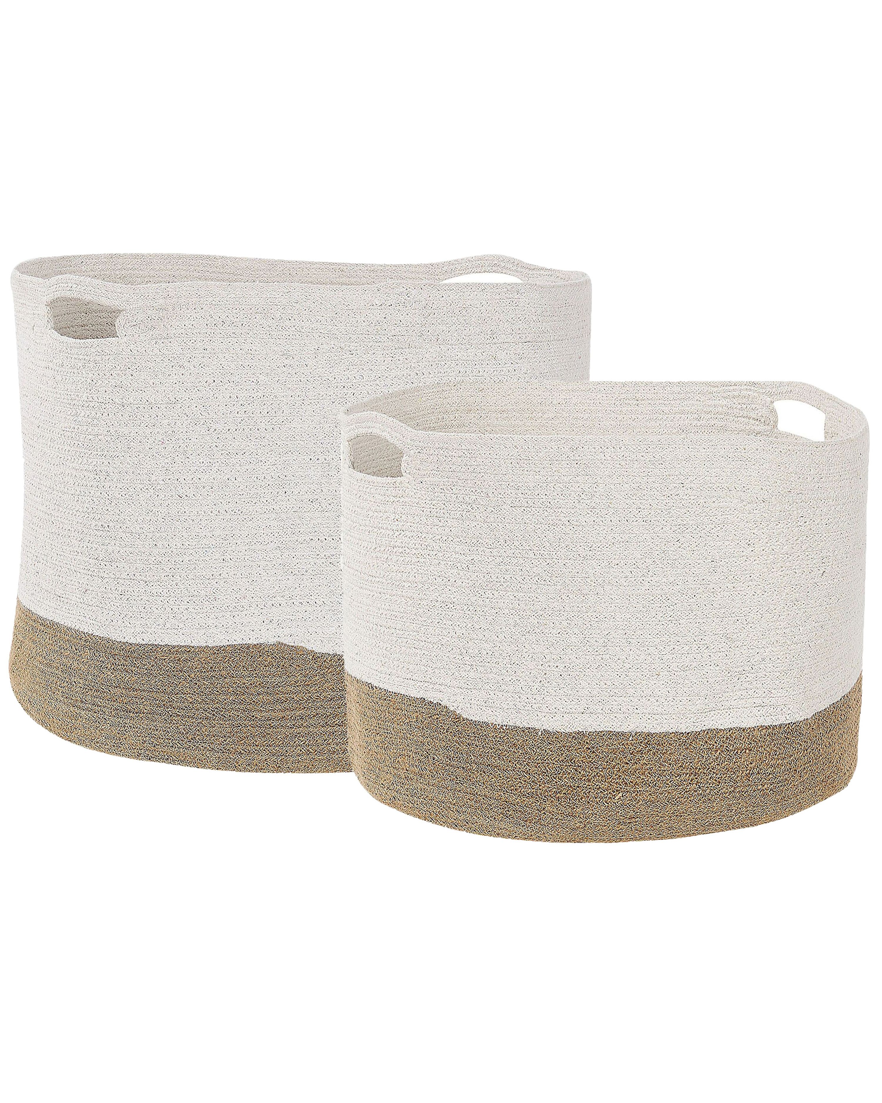 Set of 2 Baskets KAHAN Cotton White