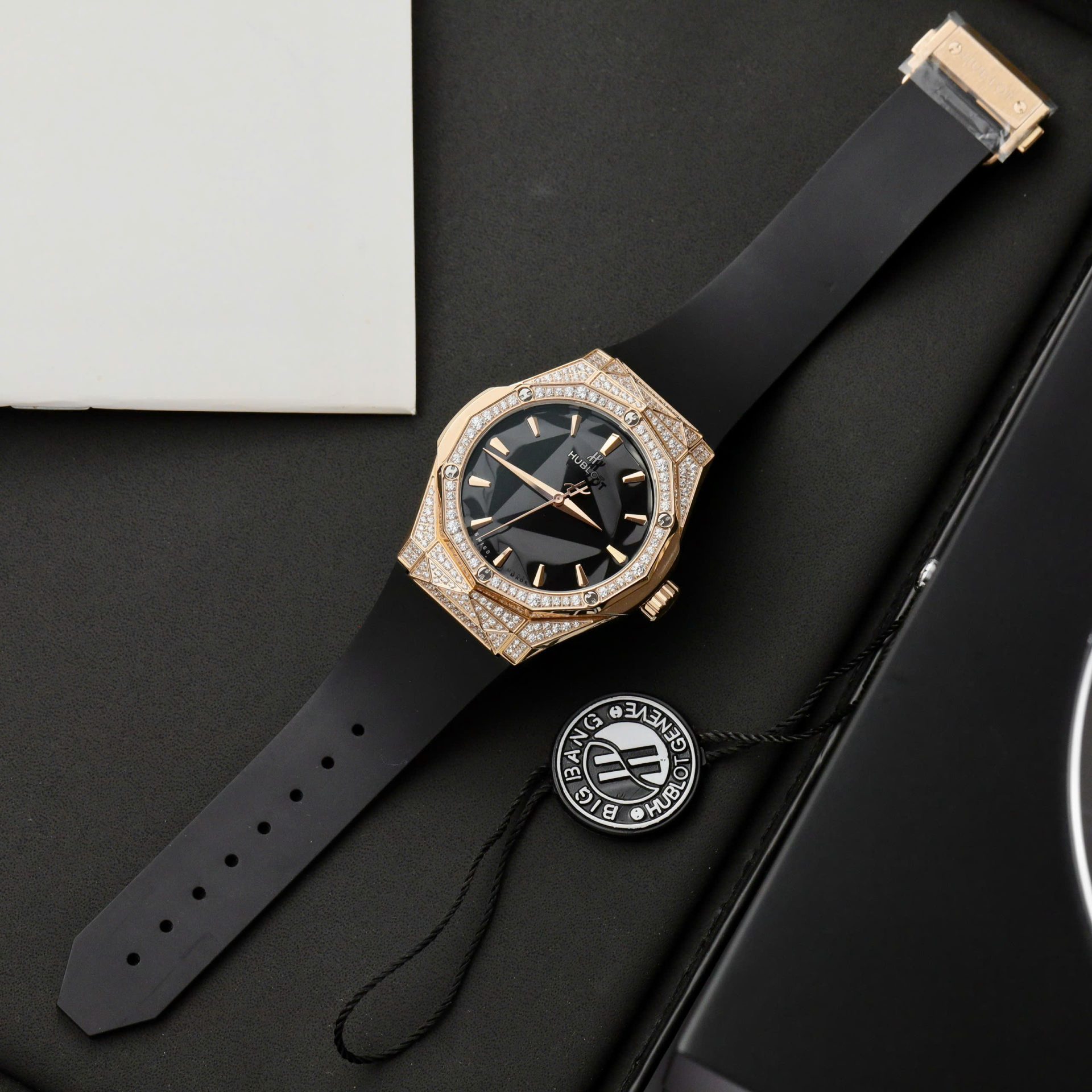 Hublot Orlinski King Gold Replica Watch Full Moissanite Diamond 40mm - Elite Watch Atelier
