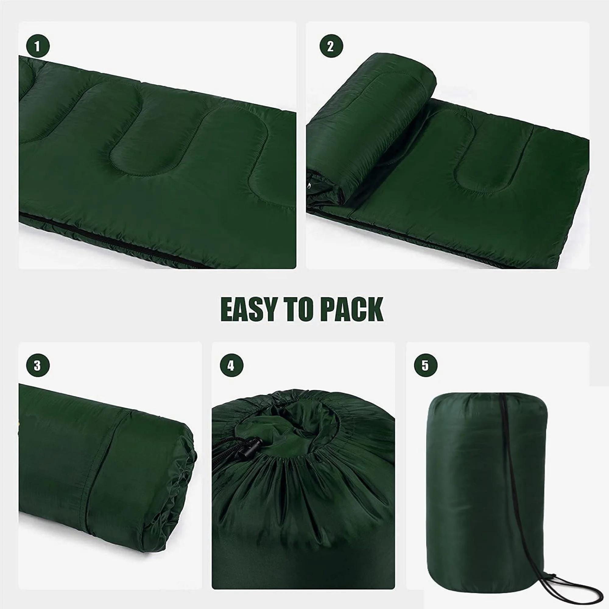 10 Pack Bulk Wholesale of Cold Weather Envelope Sleeping Bags for Adults, Kids, Homeless, Camping, Indoors, Outdoors - 10 Count Sleeping Bags in Black, Navy Blue, Forest Green, Red - 71"L x 30"W - Image 25