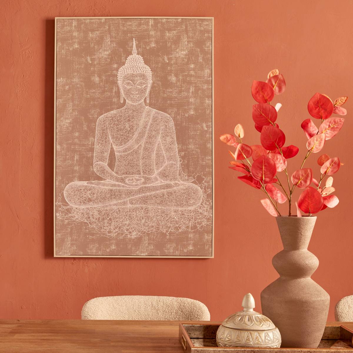 Framed Canvas 'Shanka' Brown, 78x118 cm