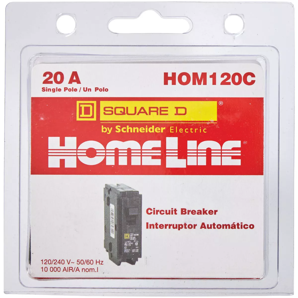 Square D Homeline 20A Single-Pole Standard Trip Circuit Breaker