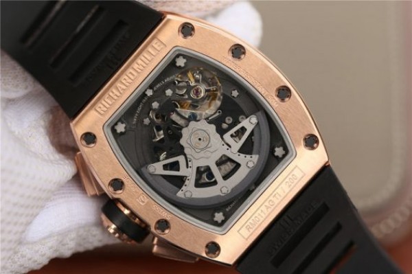 Replica Richard Mille RM011 Felipe Massa Chrono RG Skeleton Dial Black Inner Bezel Black Rubber Strap A7750 - Top club