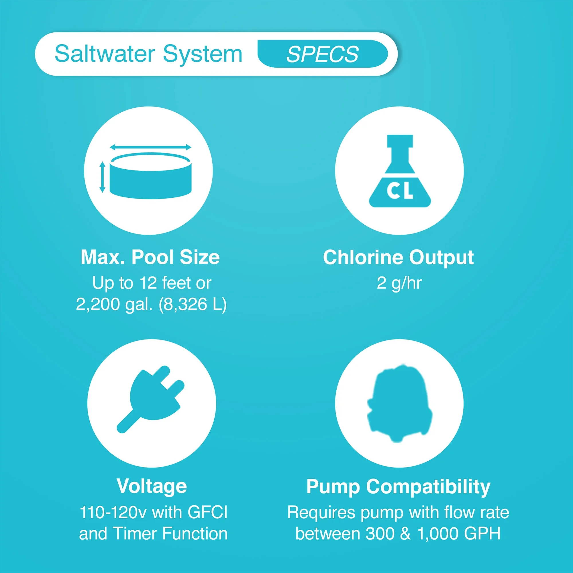 Intex 26661EG Krystal Clear Pool Small and Sleek Saltwater System, 110-120V - Image 4