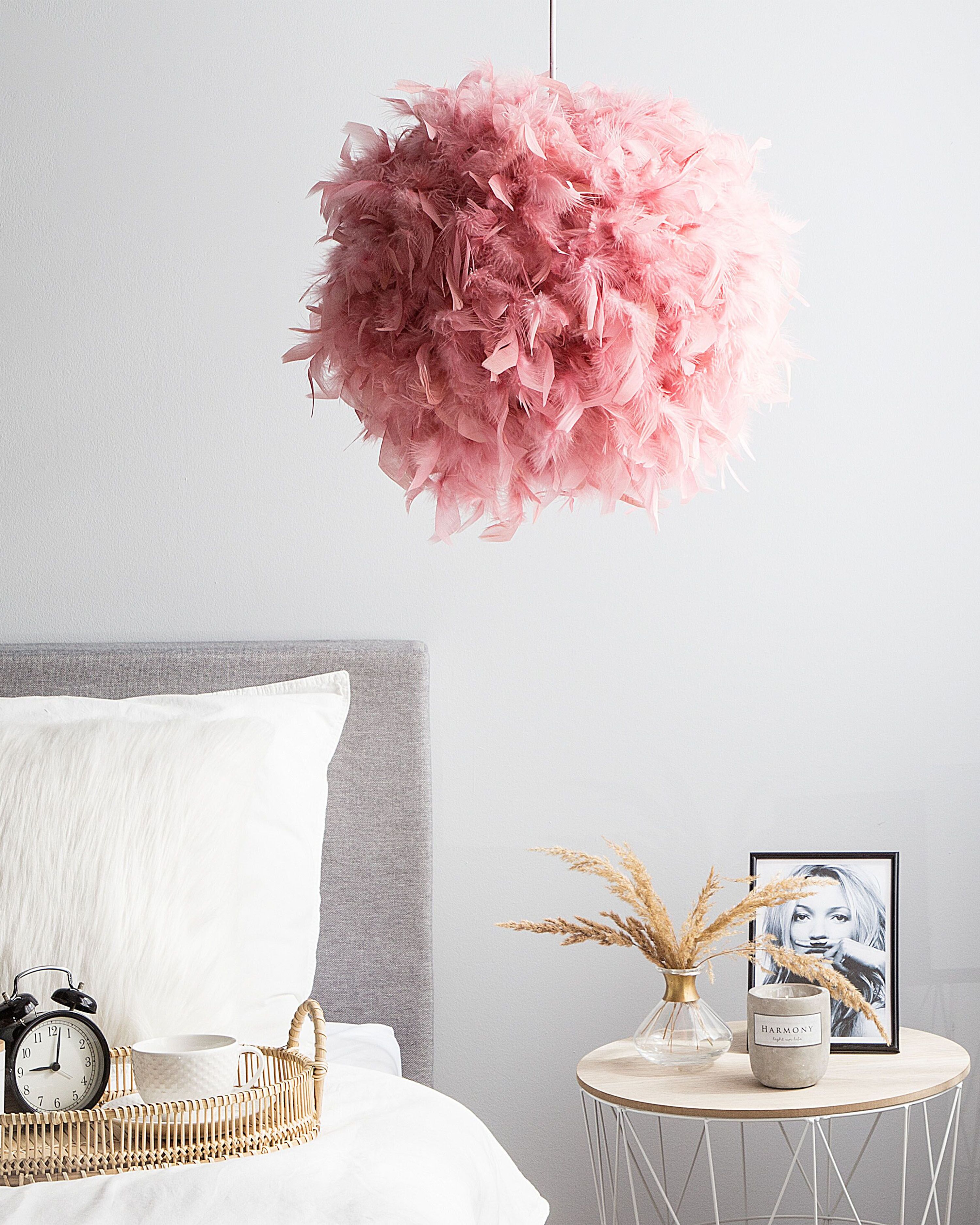Pendant Lamp DRAVA Feathers Pink