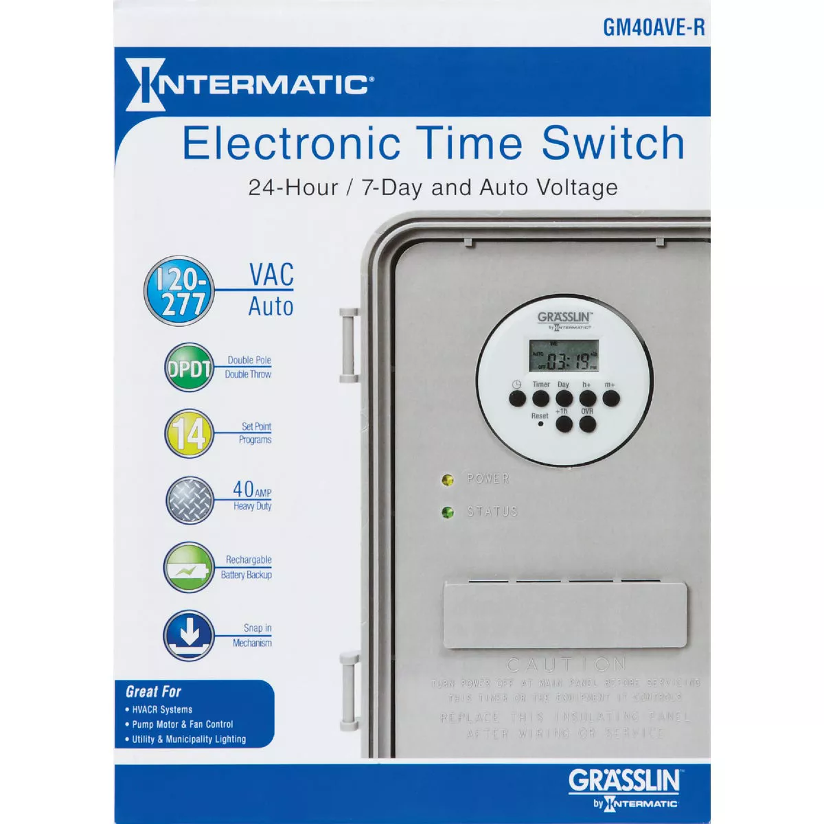 Intermatic 40A 120VAC to 277VAC Gray Outdoor Timer