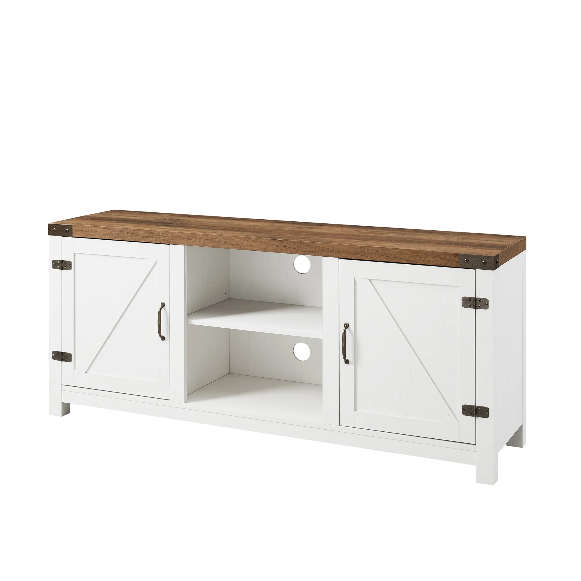 Walker Edison Modern Farmhouse Barn Door TV Stand for TVs up to 65", Grey Wash - Image 121