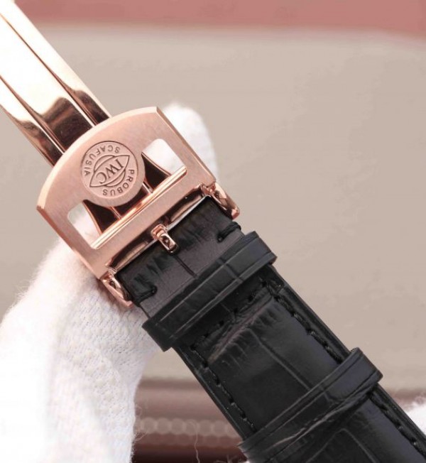 Replica IWC AZ Portuguese Flying Tourbillon SS Black Dial Leather Strap - Top club