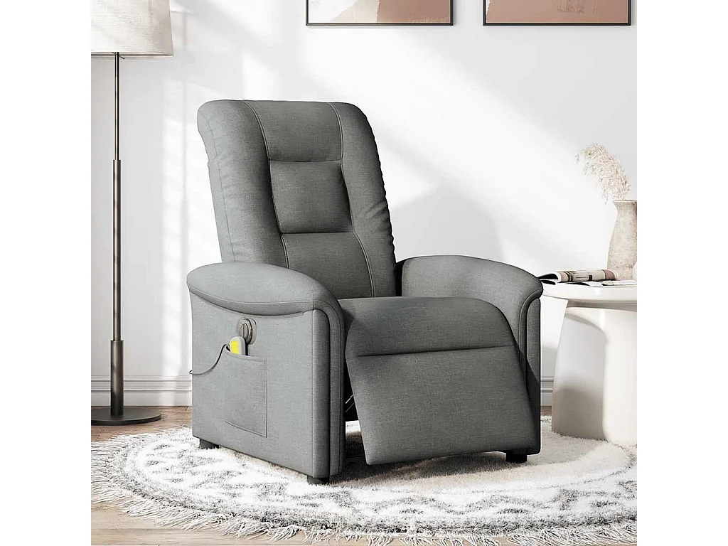 Fauteuil inclinable électrique-Chaise de relax-Fauteuil de Massage gris foncé tissu SHL1788