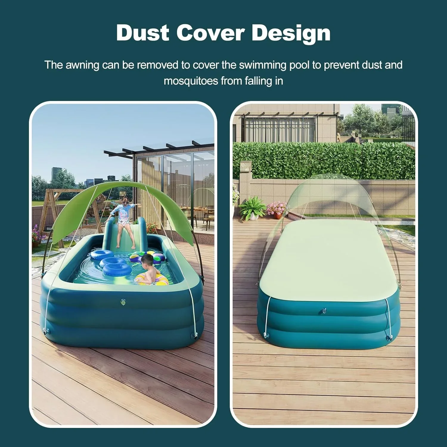 Ergocar Inflatable Swimming Pool With Water Slide And Awning - 2.1 Meters, Three Layers - Image 7 Ergocar Inflatable Swimming Pool With Water Slide And Awning - 2.1 Meters, Three Layers - Image 7