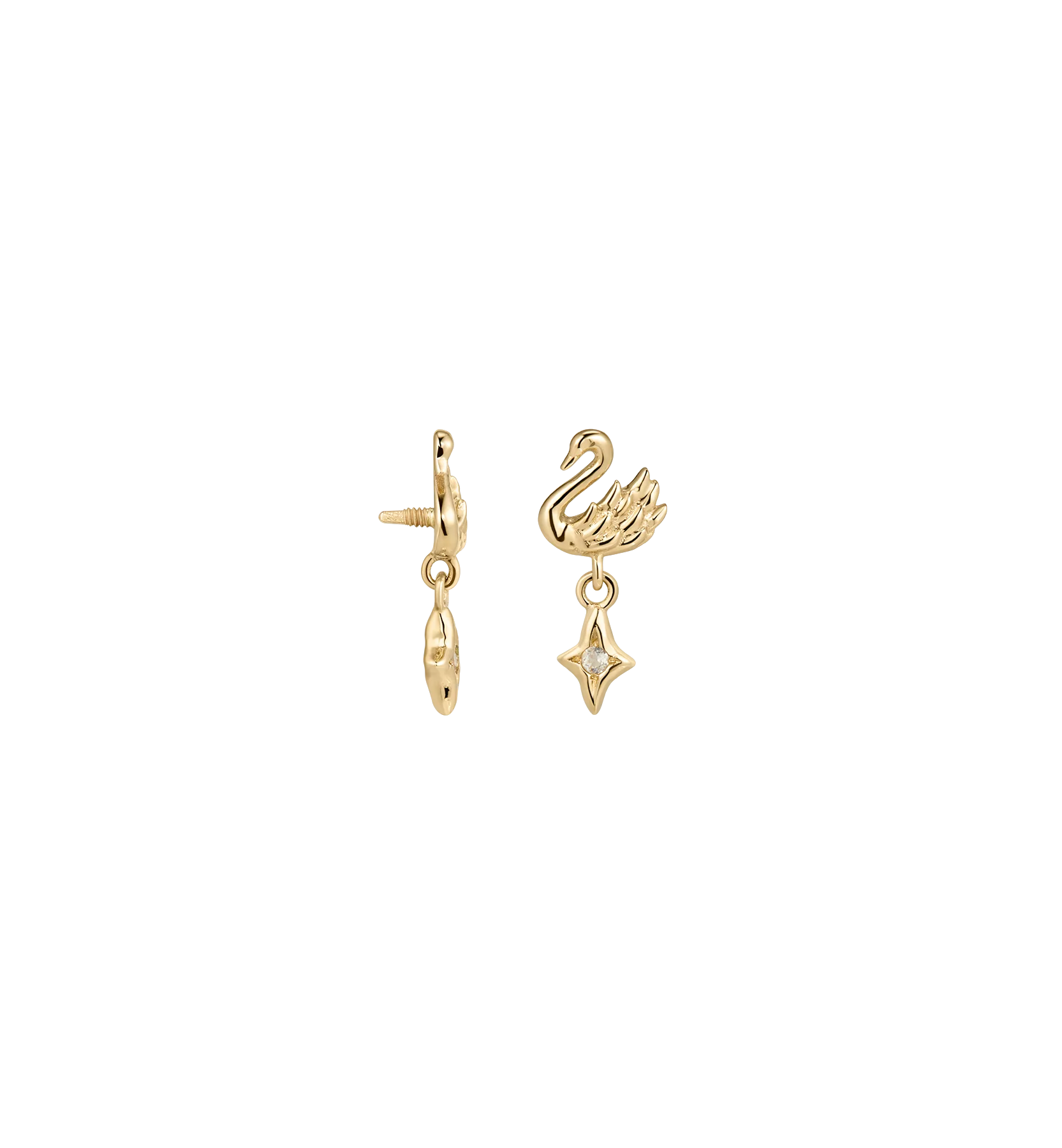 Willow Swan Piercing Front 14K