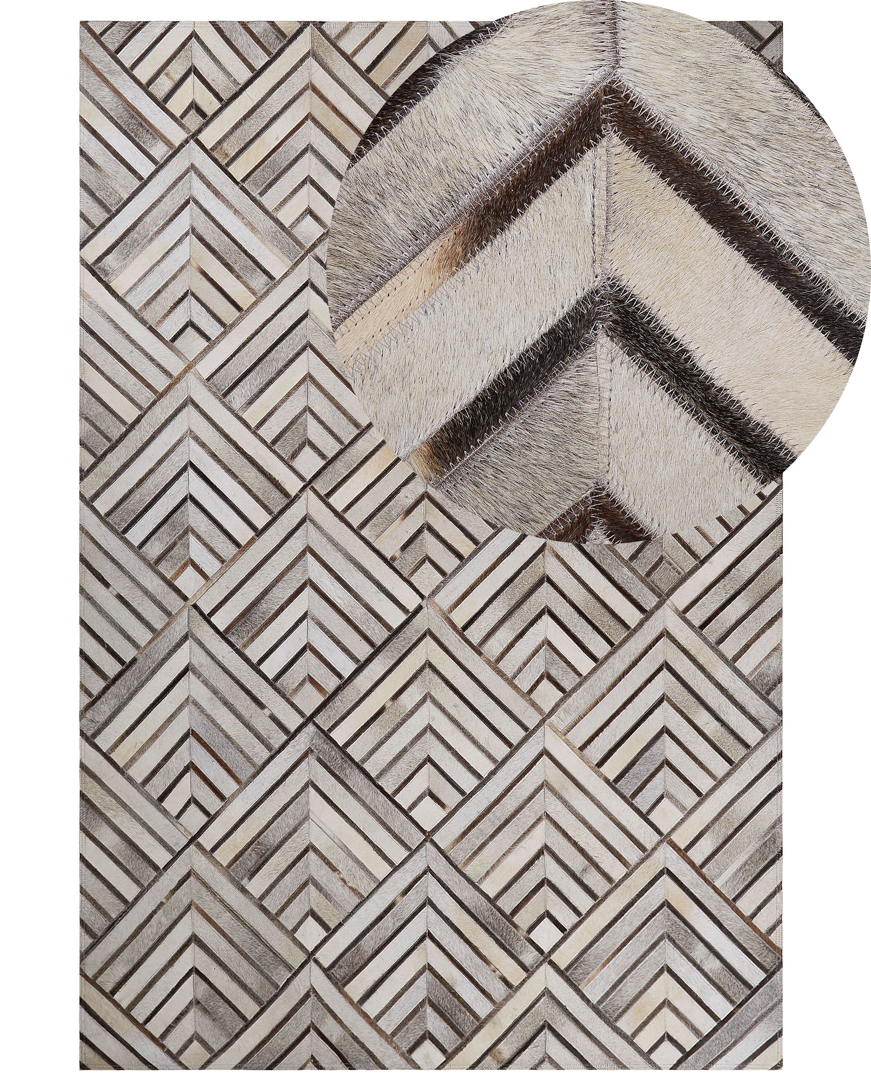 Rug TEKIR Beige 140 x 200 cm Leather
