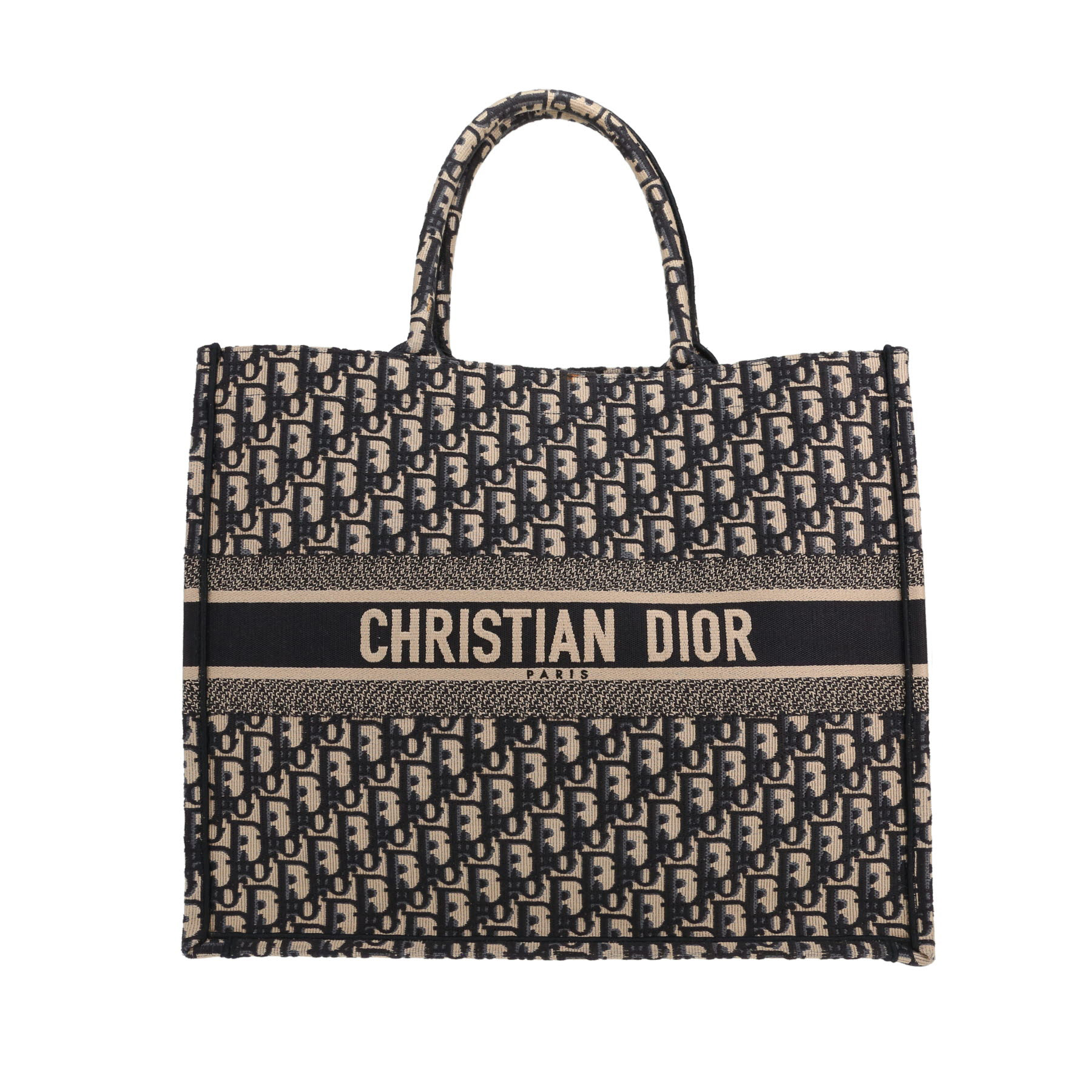 Dior Book Tote shopping bag in blue and beige monogram canvas Oblique1:1High-quality replica