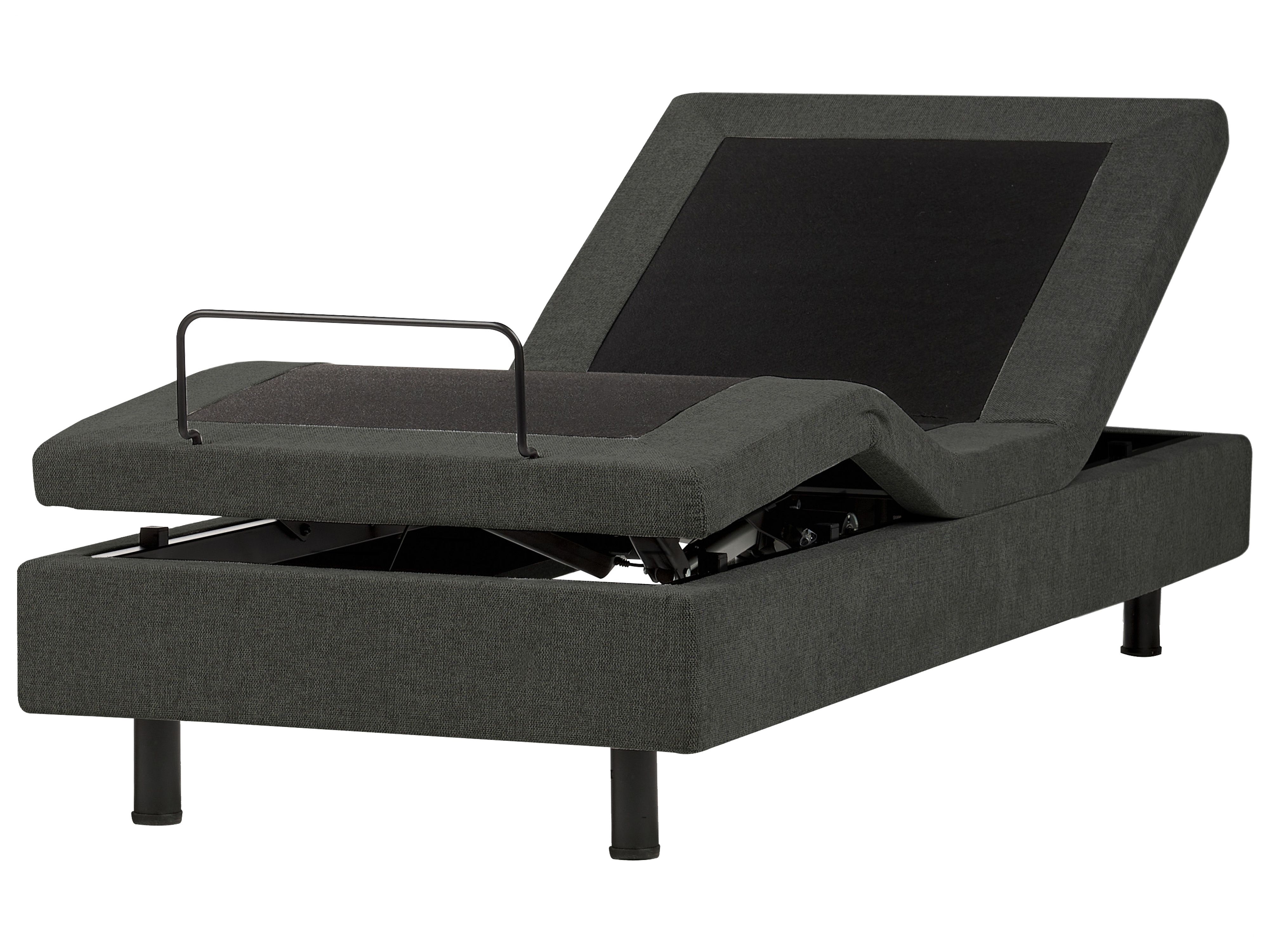 Adjustable Bed without Headboard Fabric CASTELLAN 90 x 200 cm (EU Single) Dark Grey
