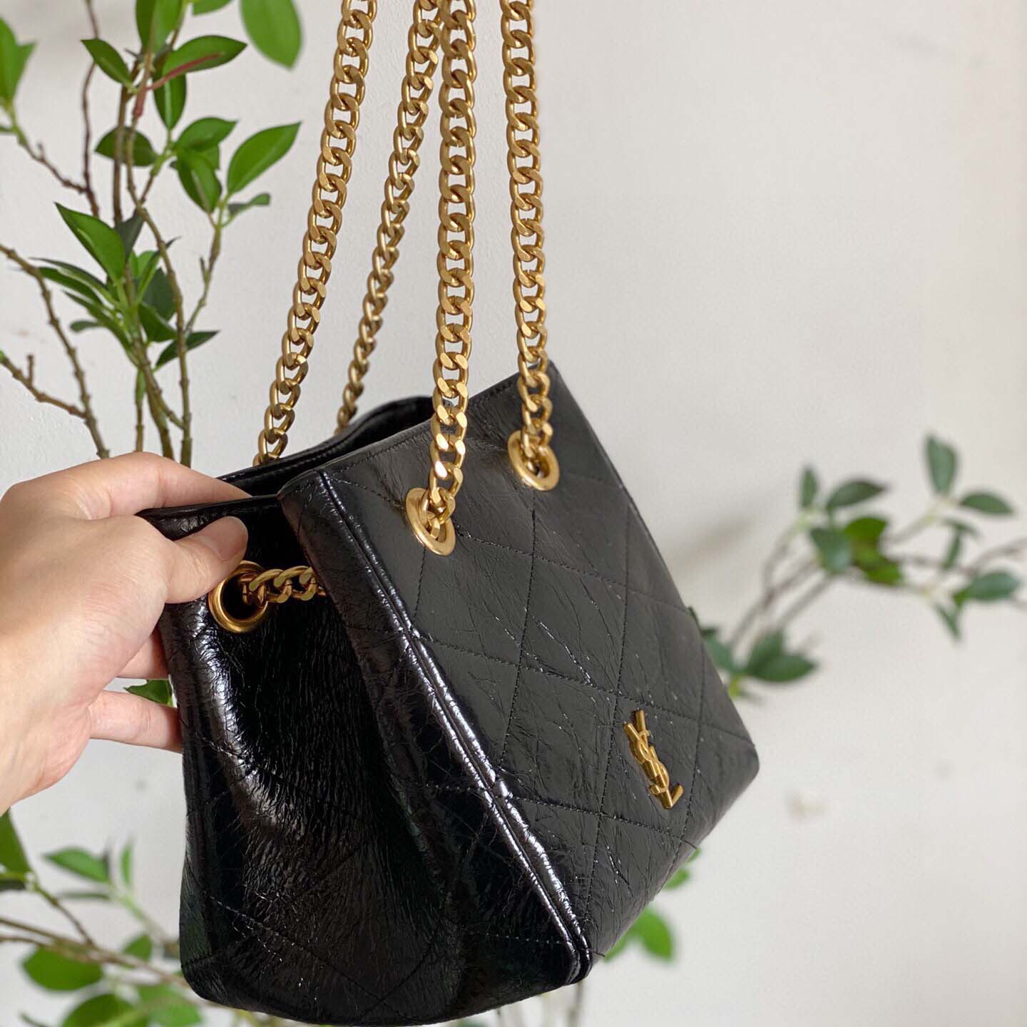 Replica Ysl Black Chain Crossbody Shoulder Bucket Bag