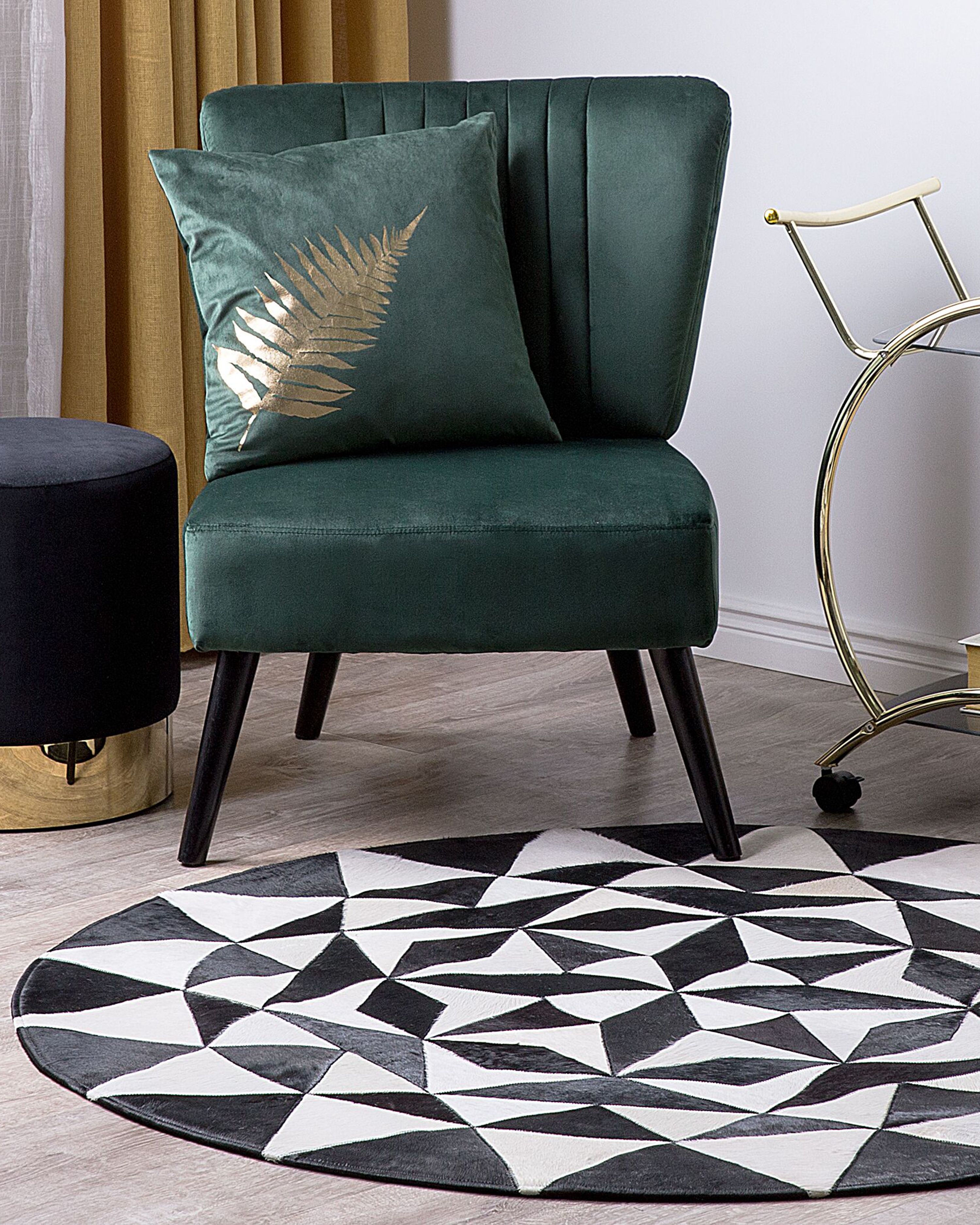 Rug TURGUTLU Black ø 140 cm Leather