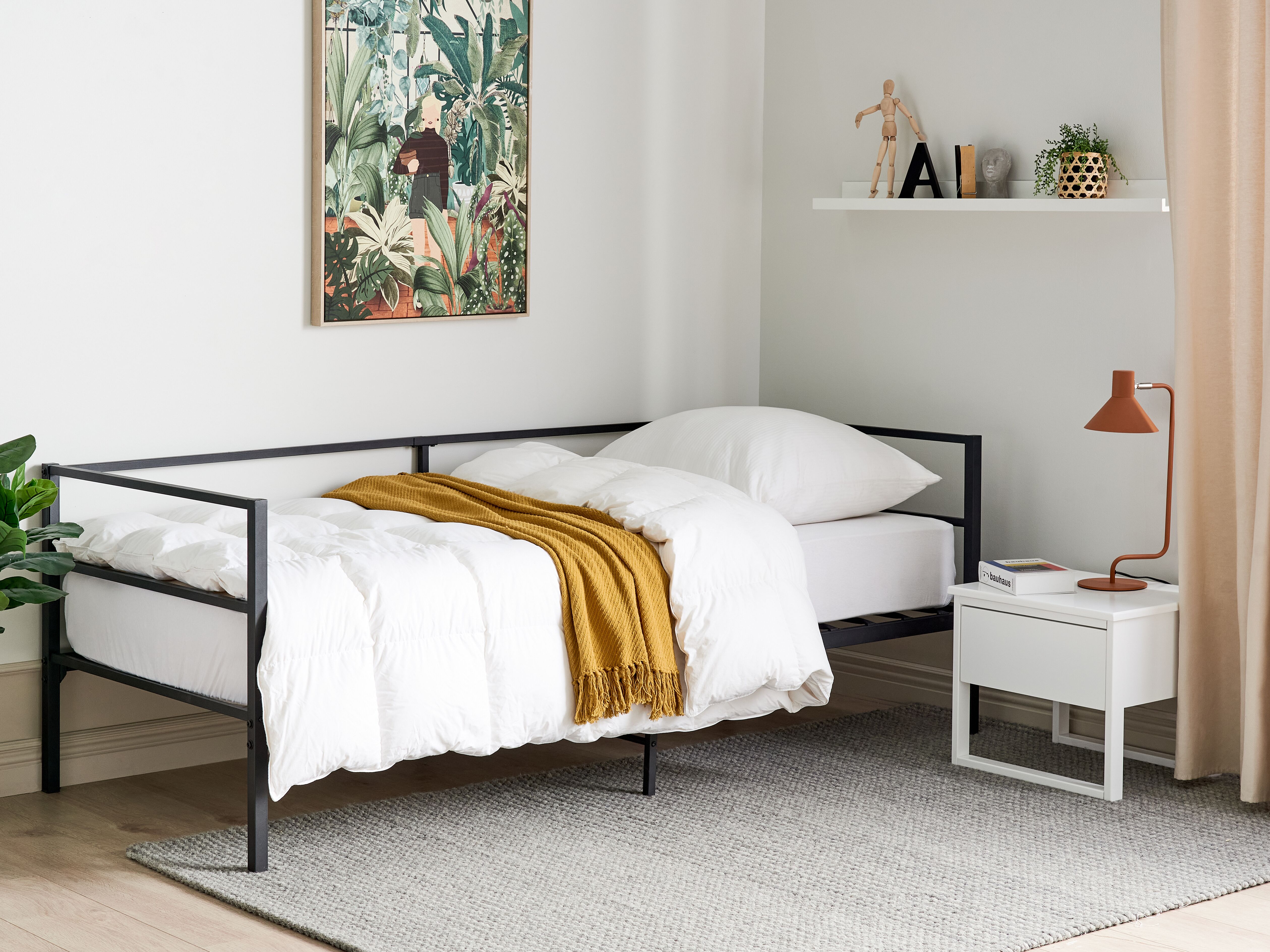 Bed Metal BATTUT 90 x 200 cm (EU Single) Black